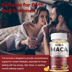 Organic Maca Root Capsules | 240 Pills | Peruvian Maca Extract for Men Women
