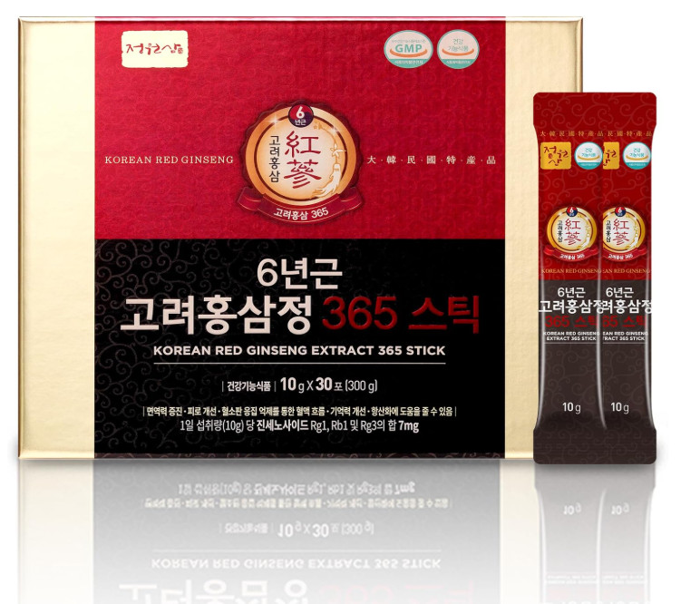 6-Year Korean Red Ginseng 365 | 30 Sticks | Vegan | 7mg Ginsenosides Per Stick