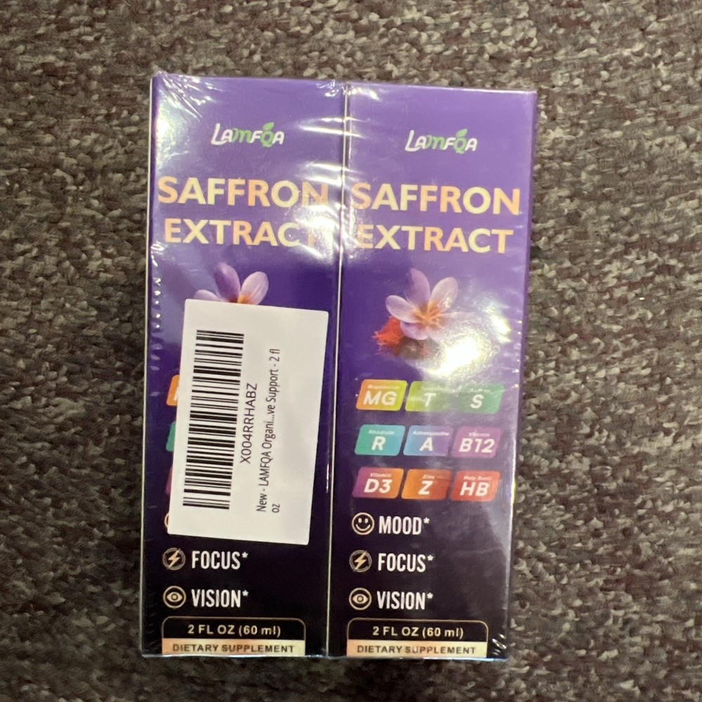 Saffron Extract Vegan, non-GMO, non-alcoholic tincture 2 Fl Oz. 2pack
