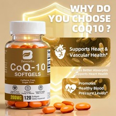 COQ 10 Coenzyme Q-10 200mg Heart Health Support, Increase Energy Immune System