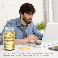 Red Korean Panax Ginseng 1600mg 120 Capsules – Energy/Endurance/Memory/Sex Drive