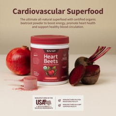 Snap Heart Beets Powder USDA Cardiovascular Superfood Nitric Oxide Booster