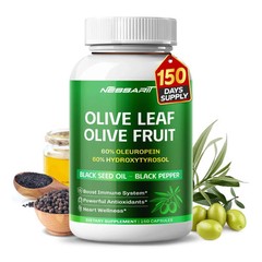 NESSARIT Olive Leaf & Olive Fruit 60% Oleuropein 60% Hydroxytyrosol – Black S…