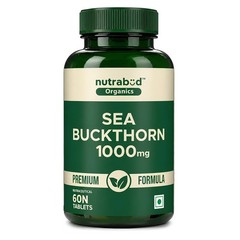 2 Pack Nutrabud Organics Sea Buckthorn Berry Powder 1000mg 120 Veg Tabs Omega 7