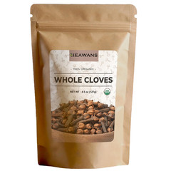 Hand Picked Premium Grade Organic Whole Cloves 4.5 oz, Packed in a USDA certifie