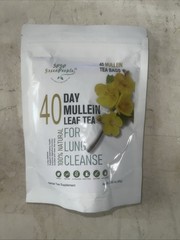 Mullein Leaf Tea Bags 40 Day For Lung Cleanse Herbal Flowers Detox 02/27
