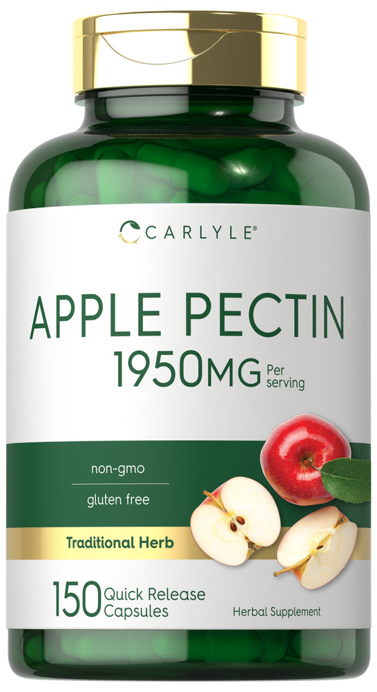 Apple Pectin 1950mg | 150 Capsules | Non-GMO & Gluten Free | by Carlyle