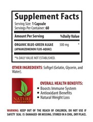Organic STEM CELL – Blue Green Algae Beta – carotene Levels Antioxidant – 3 Bot