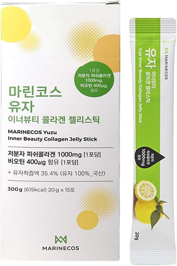 Yuzu Collagen Jelly Stick Marine Collagen 3000mg No Sugar K-Beauty / 15Count