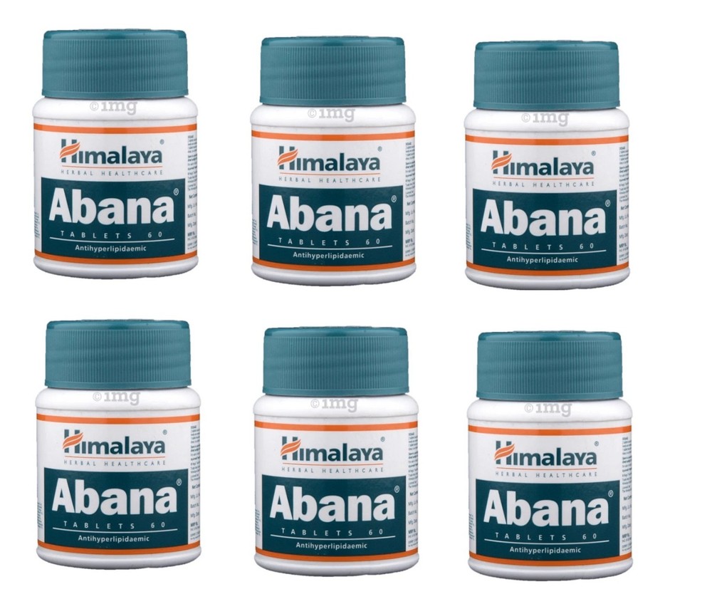 (6 Pack) Himalaya ABANA 60 Tabs Each Reduces Cholesterol