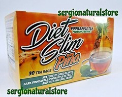 DIET SLIM PIÑA TEA 30 WRAPPED BAGS 2.5 grs each Green Tea Dandelion Pineapple