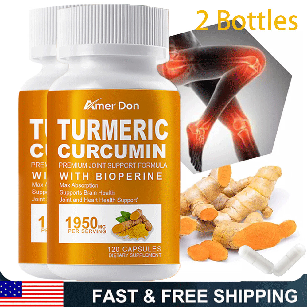 Turmeric Curcumin 95% 1950mg with BioPerine Black Pepper Extract Highest Potency