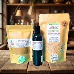 Ayurvedic Anti-Inflammatory Pain Relief Bundle – Herbal Tea, Pain Formula & Mass