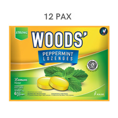 WOODS LEMON Peppermint Lozenges Sore Throat Health Freshens Breathing Relax 12X