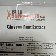 Bulk Supplements Ginseng Root Extract 3.5 oz 100g BRAND NEW SEALED EXP 9/30/2028