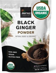 INCAS 100% USDA Organic Thai Black Ginger Powder for Men 2.65 Ounce from Thailan