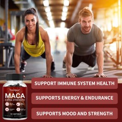 Maca Capsules 6000mg-120Caps Extra Strength Testosteron Boosting Formula for Men