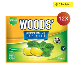 WOODS LEMON Peppermint Lozenges Sore Throat Health Freshens Breathing Relax 12X