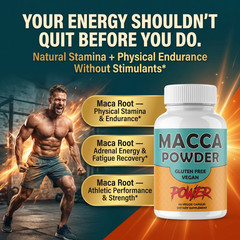 MACCA CAPSULES – Energy Stamina Libido Hormone Balance Support Vegan – 60 Caps
