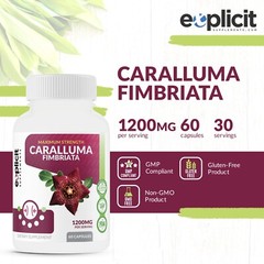 Pure Caralluma Fimbriata 1200mg Max Strength – Appetite Suppressant – 1 Month