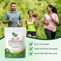 Oil of Oregano with Black Seed Oil Softgels 6200mg,High Carvacrol & Thymoquinone