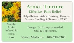 Arnica Tincture ~FAST Pain Relief. Arthritis, Migraines, Bruises, Injury & Spasm