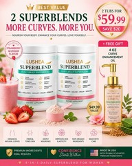 BBL Superblend Daily Booty Curve Support Powder Pack of 2 & Free Curve Oil