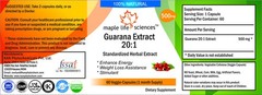Guarana 20:1 Extract Capsules Stimulant Pure & High Quality