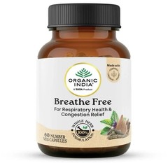 Organic India Breathe Free 60 Veg Capsules Ayurvedic Herbal Wellness 5 Pack