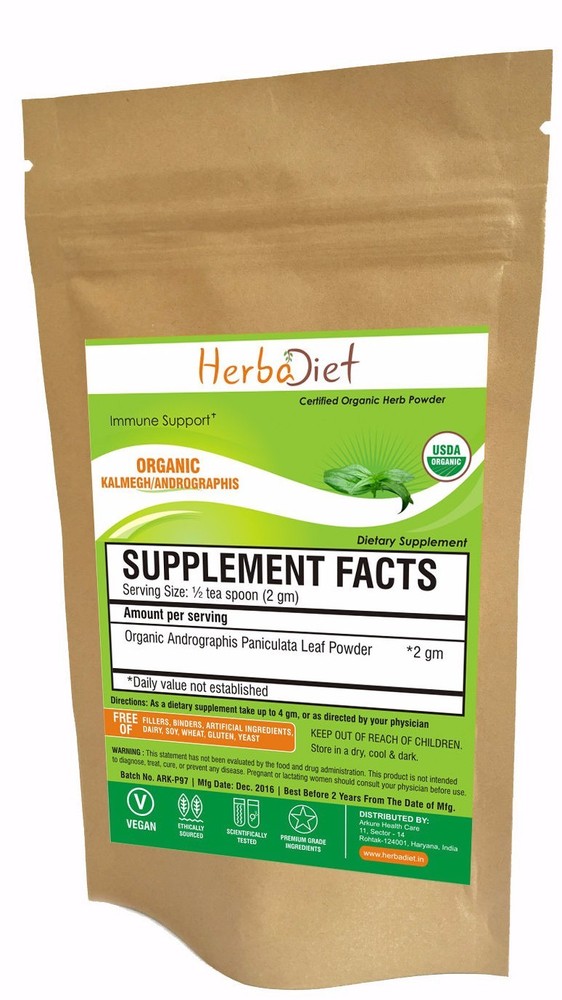 Organic Andrographis Paniculata Leaf Powder Kalmegh Immune Cardio Health Boost