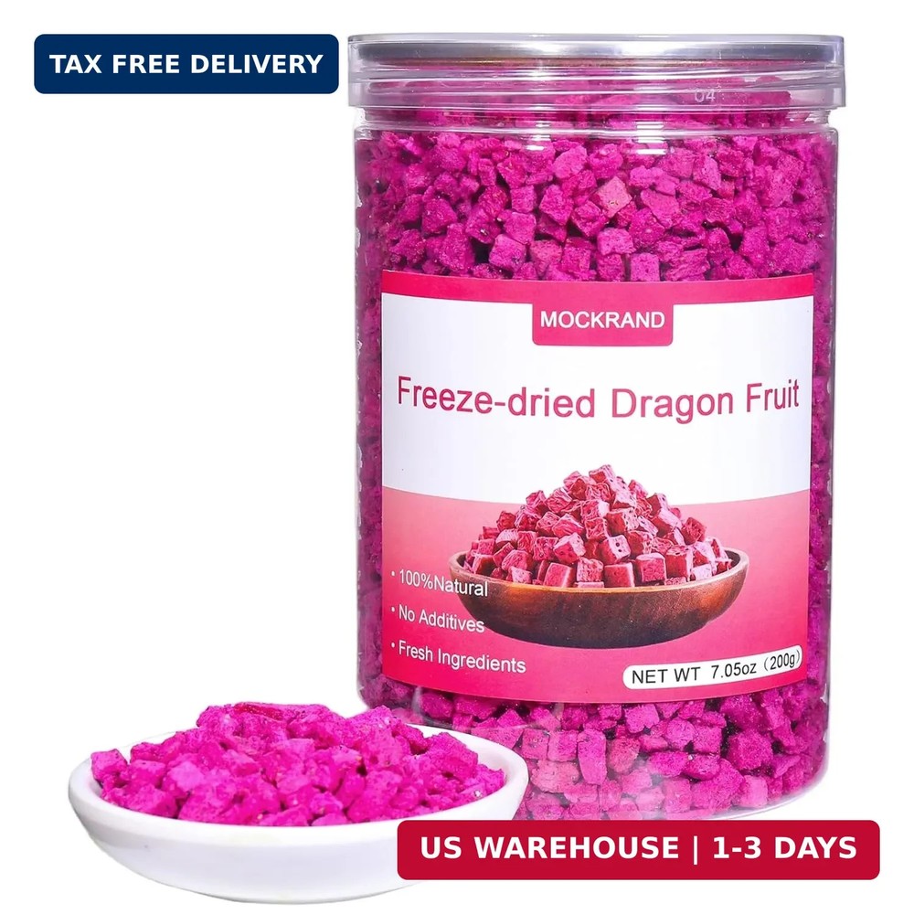 Freeze-Dried Dragon Fruit 7.05Oz/200G, Freeze-Dried Fruit,Fruit Snacks, No Added
