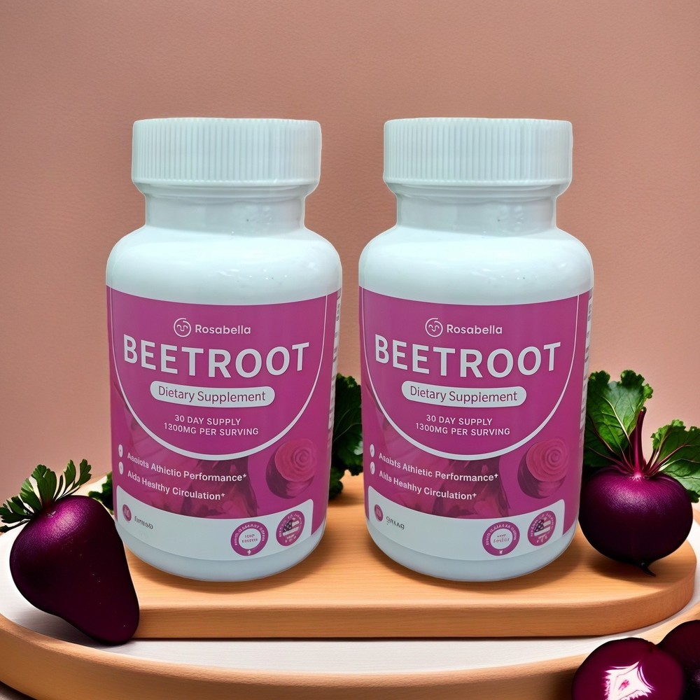 2Pcs Organic Rosabella Beet Root Natural Energy Boost Blood Pressure 60 Capsules