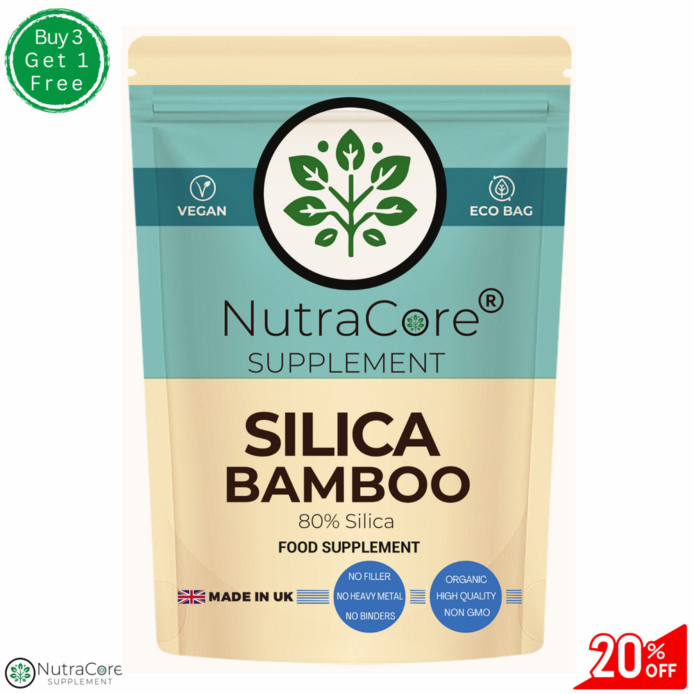 Natural Silica 500mg Capsules-Natural Bamboo 80%Slica- Hair, Nails, Skin Health
