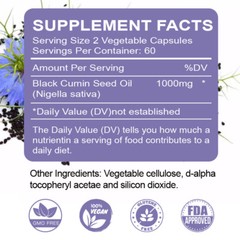 Black Seed Oil Capsules – 100% Pure Organic COLD PRESSED Cumin Nigella Sativa