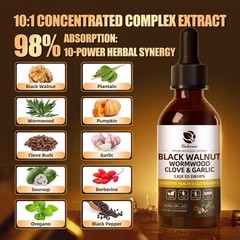 Parasite Cleanse Tincture/Extract-Wormwood,Black Walnut Hull, Clove,Best Quality