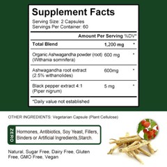 Ashwagandha Capsules – Stress Relief & Cortisol Balance with Alternative 1200mg