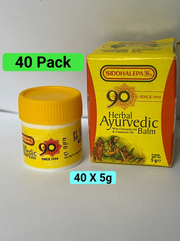 40 X 5g Siddhalepa Ayurvedic Herbal Balm | Fast Relief For Muscle & Joint Ache