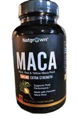 Natgrown Maca Peruvian Root 1500 MG Extra Strength 120 Veg Caps Exp:9/28