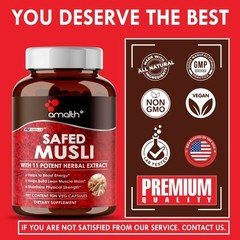Safed Musli Extract Chlorophytum Borivilianum with 11 Herbs 5750mg 90 Capsules