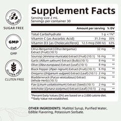 Citrus Bergamot Liquid Drops 2oz – 9-Herbal Blend for Heart,Digestion & Immunity
