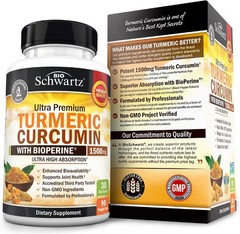 Turmeric Curcumin with Black Pepper Extract 1500mg – High Absorption Ultra Poten