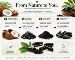 Activated Charcoal Capsules 60 120 180 ct Vegan Pure Powder No Fillers