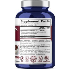 NusaPure Pygeum Bark 4500mg 180 Veggie Caps (Non-GMO & Gluten Free)