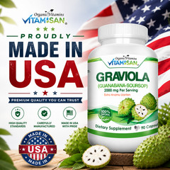 Soursop GRAVIOLA EXTRACT 2000 mg 45days Guanabana Annona Antioxidant 90 capsules
