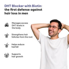 Healthkart HK Vitals Hair DHT Blocker 60 Tablets Biotin Hair Care Support
