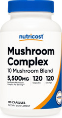 Mushroom Complex Supplement 5500mg, 10 in 1 Reishi, Lions Mane, Cordyceps, Chaga