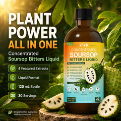 Soursop Leaf Liquid Supplement – Daily Botanical Drops Formula with Moringa Leaf