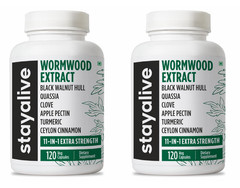 2 Pack STAY ALIVE Wormwood Black Walnut Clove Cleanse 240 Pills Detox Support