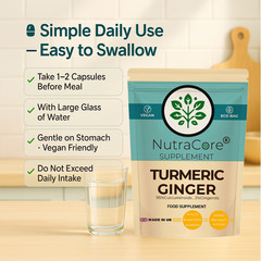 ”Turmeric+Ginger” Caps 500mg-(90%Curcuminoids&3%ginger)-Energy&Digestion-90Cap