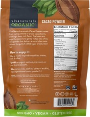 Organic Cacao Powder, Unsweetened, 1 lb (454 g) – Rich Dark Chocolate Flavor,…